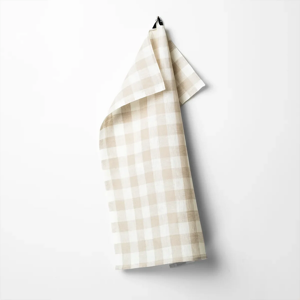 Kökshandduk Gingham, Beige/Vit
