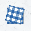 Pappersservett Gingham, Blå/Vit