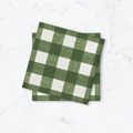 Pappersservett Gingham, Grön/Vit