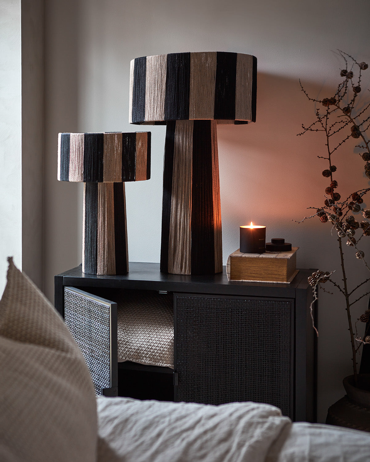 Bordslampa S, Beige/Svart