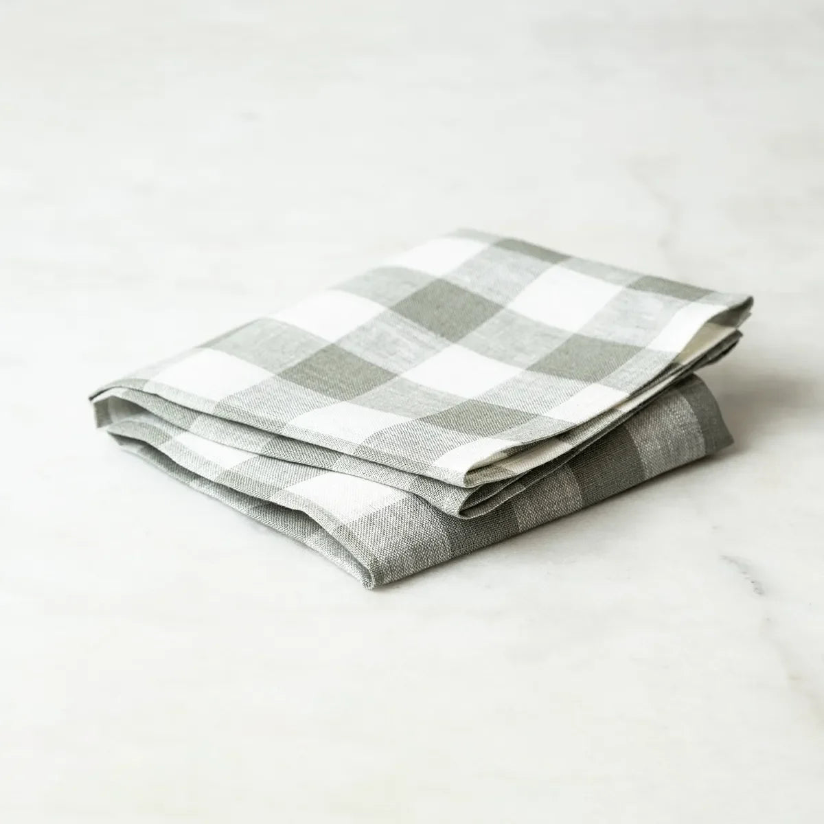 Kökshandduk Gingham, Grågrön/Vit